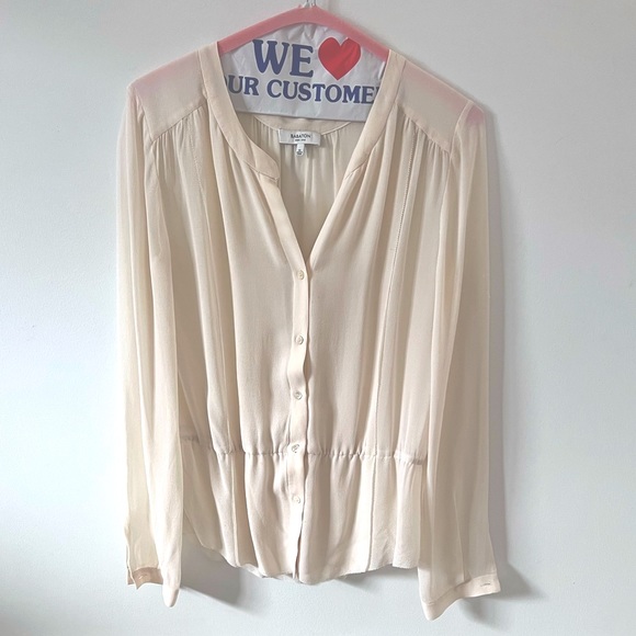 Babaton silk blouse size xs in cream - Picture 1 of 3